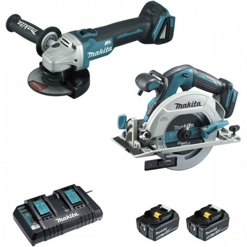 Krachtige Duopakket: MAKITA DLX2277PTJ (DGA506+DHS680+BL1850×2+DC18RD+MAK2&4)