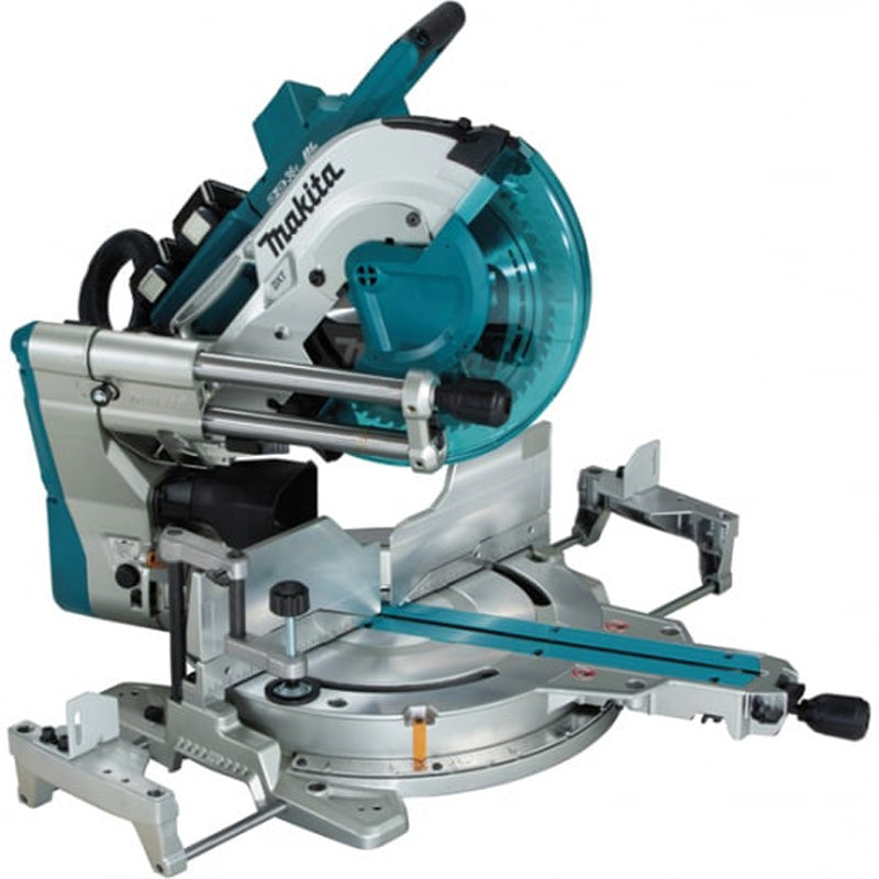 Revolutionaire Makita DLS211PT2U 18V LXT ® Radiaalzaag met Dubbele Oplader en AWS Chip