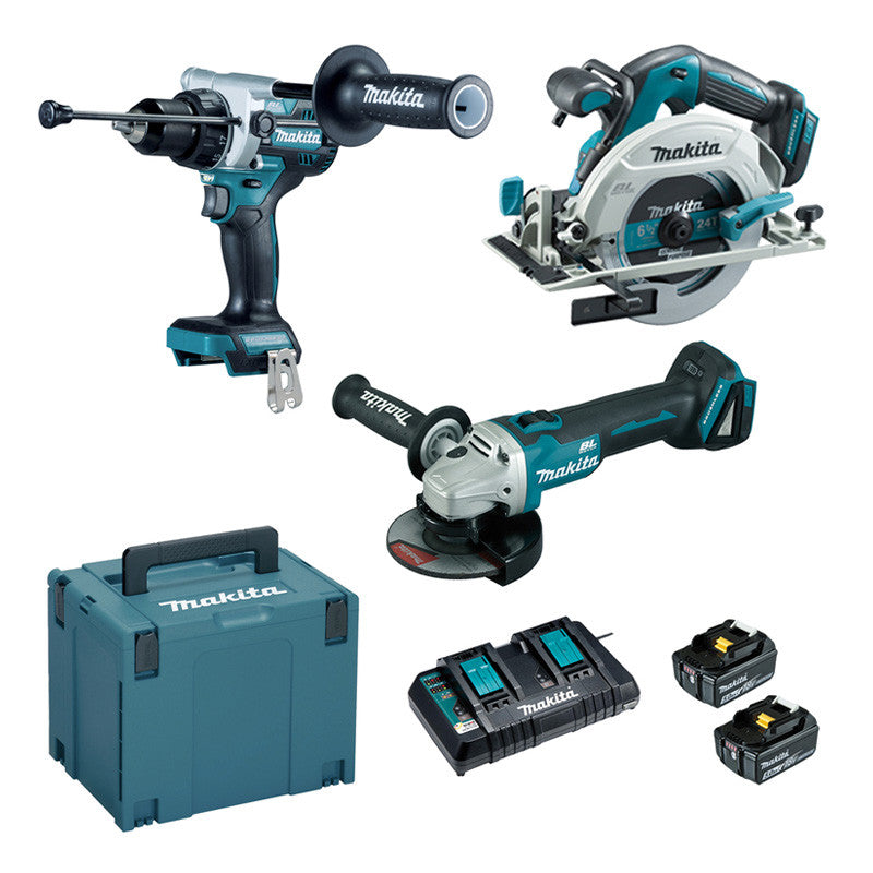 Power Pakket: Ultieme Kracht Trio van Makita met 18 V Li-Ion Batterijen - DLX3178PTJ 5 Ah (DHP486+DGA506+DHS680)