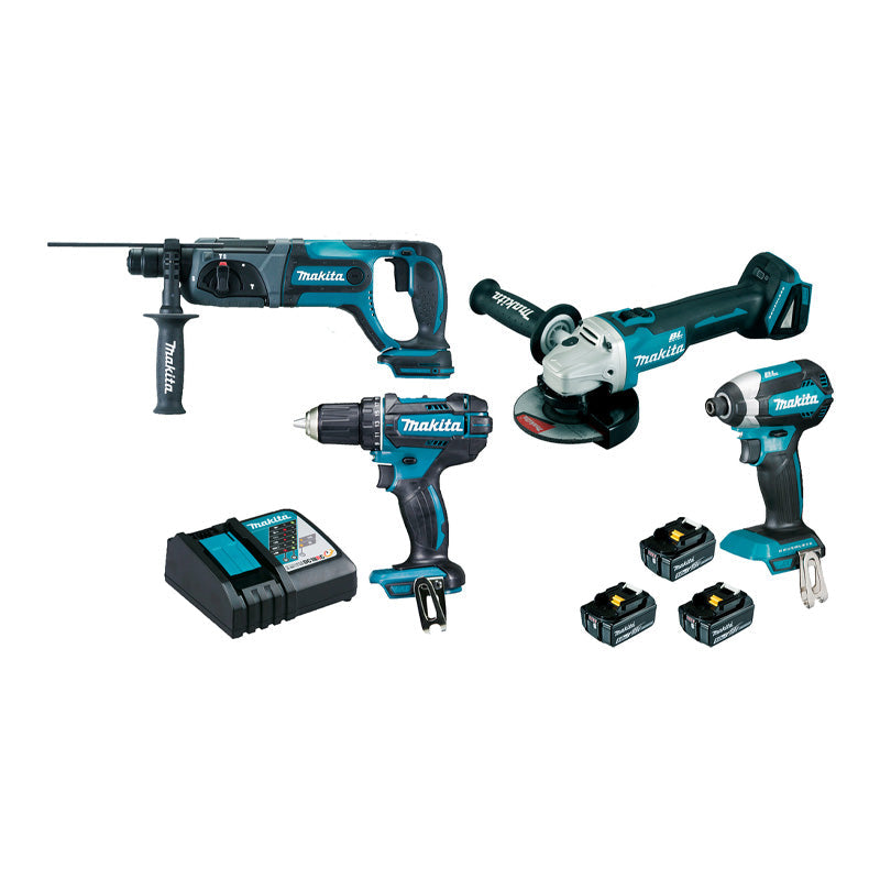 Ultieme Kracht: 4-delige MAKITA 18 V Li-Ion DLX4080TX1 Set